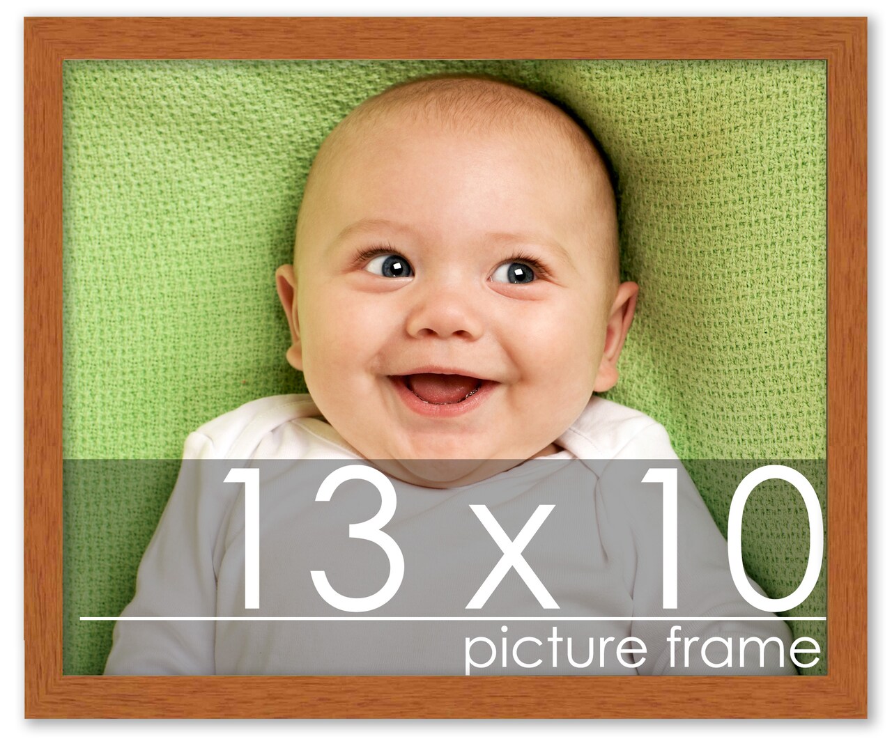 Photo Size Modernist Brown Picture Frame - UV Acrylic, Foam Board Backing, Hanging Hardware